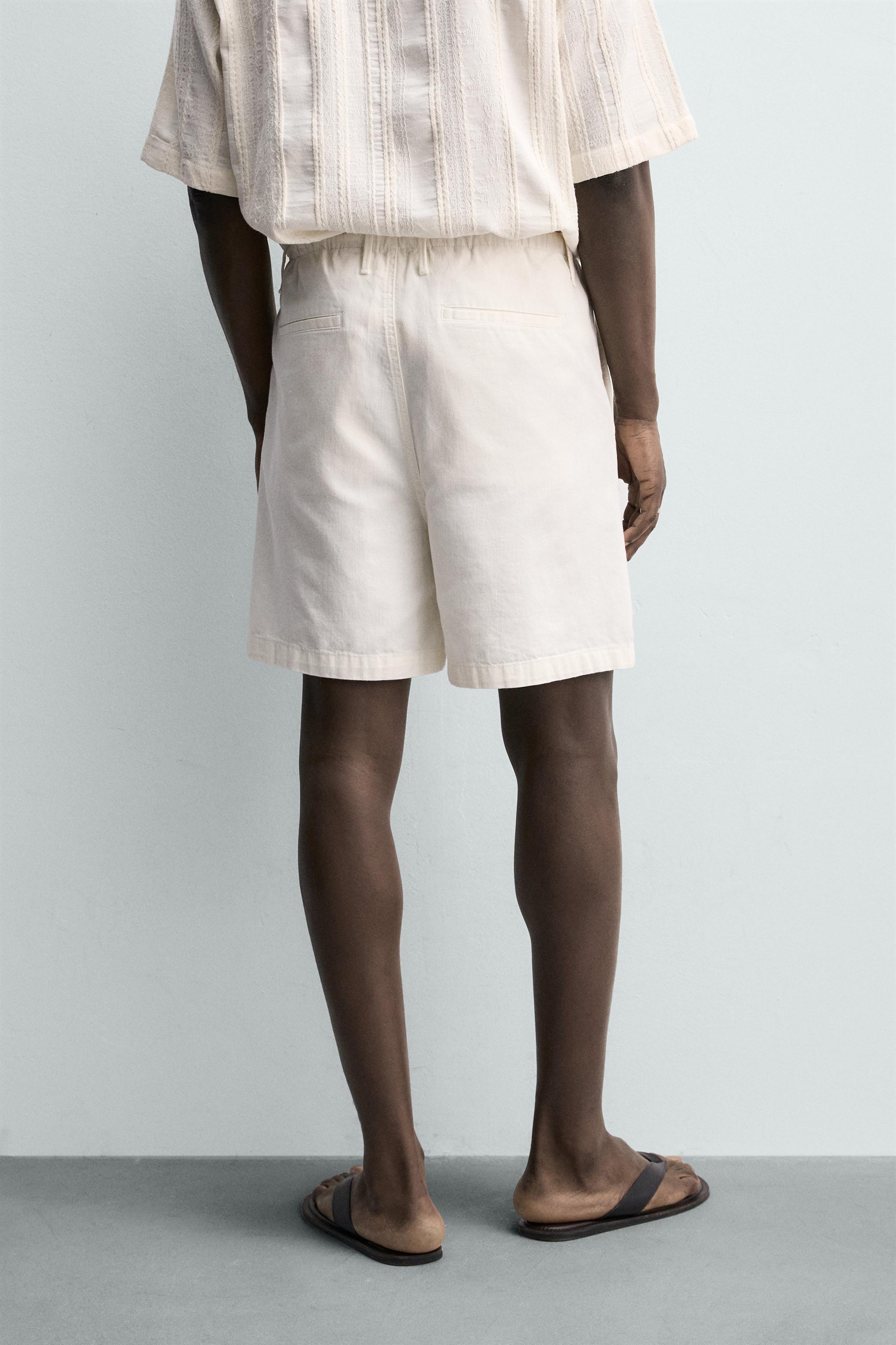 REGULAR FIT COTTON BLEND SHORTS